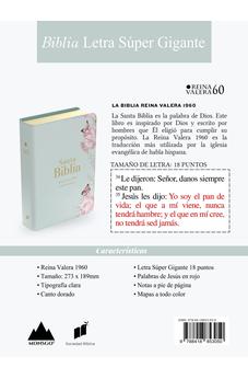 Image of Biblia RVR 1960 Letra Súper Gigante Símil Piel Salvia Claro
