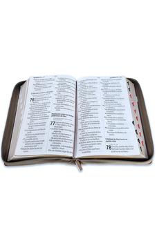 Biblia RVR 1960 Letra Súper Gigante Símil Piel Cierre Índice Café Beige