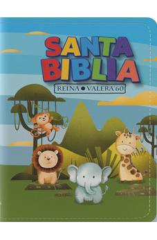 Image of Biblia RVR 1960 Compacta para Niños Animales Vinilo con Cierre