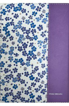 Image of Biblia RVR 1960 Compacta Símil Piel Flores Lila Claro