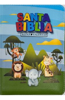 Image of Biblia RVR 1960 Bolsillo para Niños Animales Vinilo con Cierre