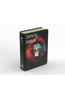 Image of Biblia RVR 1960 Compacta Letra Grande 11 puntos Símil Piel Negro León Colores