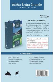 Biblia RVR 1960 Letra Grande Tamaño Manual Salmo 23:1 con Cierre e Índice