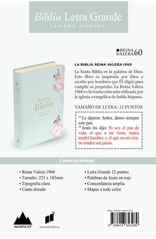 Biblia RVR 1960 Letra Grande Tamaño Manual Símil Piel Salvia Claro