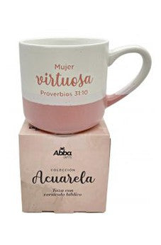 Taza 12 OZ Colección Acuarela Mujer Virtuosa