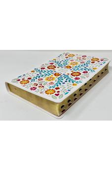 Image of Biblia RVR 1960 Súper Gigante Flores Símil Piel con Índice *IRREGULAR*