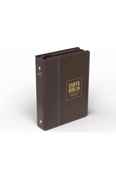 Biblia RVR 1960 Compacta Letra Grande 11 puntos Símil Piel Piel Marrón con Cierre y Índice