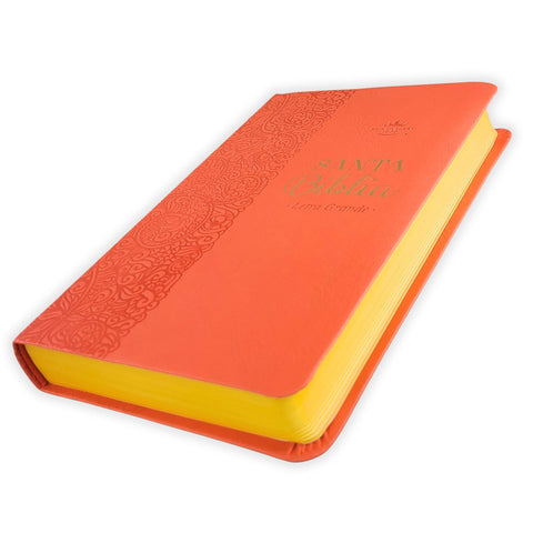 Image of Biblia RVR 1960 Tamaño Manual Letra Grande 12 pt SÍmil Piel Lila Morado con Cierre Bitono