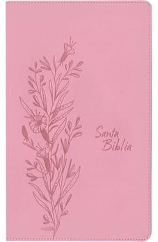 Image of Biblia NTV Referencia Central Letra Grande con Filament Símil Piel Rosa Índice Letra Roja