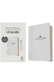 Biblia NTV Letra Grande Tamaño Manualcon Filament Símil Piel Blanco Letra Roja