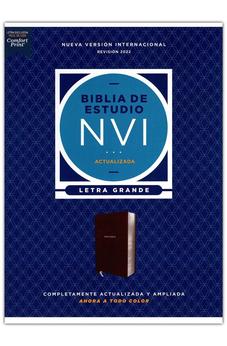Image of Biblia NVI de Estudio Letra Grande Café Símil Piel