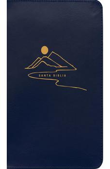 Biblia NTV Compacta Letra Gigante con Filament Símil Piel Azul Letra Roja Cierre