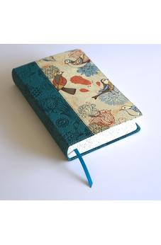 Image of Biblia RVR 1960 Letra Gigante Símil Pel Azul con Pájaros Cantos Pintados