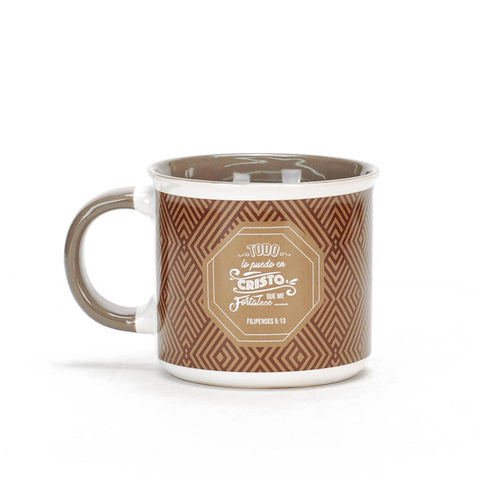 Image of Taza 18 OZ Colección Valiente Todo lo Puedo en Cristo