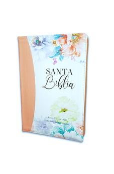 Biblia RVR 1960 Súper Gigante Jardin Coral Canto Pintado Cierre Índice Símil Piel