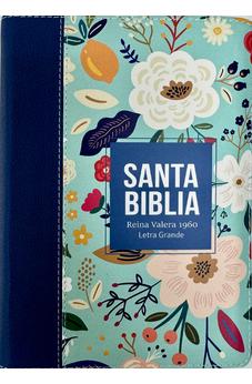 Image of Biblia RVR 1960 Compacta Letra Grande 11 puntos Símil Piel Azul Cobalto Claro con Cierre y Índice