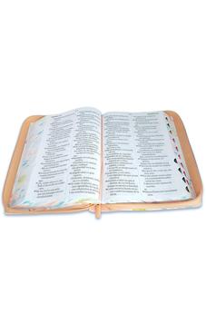 Biblia RVR 1960 Súper Gigante Jardin Coral Canto Pintado Cierre Índice Símil Piel