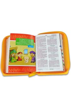 Biblia RVR 1960 para Niños mi Gran Viaje Naranja Símil Piel con Índice y Cierre