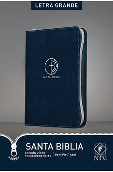 Biblia NTV Ultrafina Referencias Azul Símil Piel con Índice con Cierre