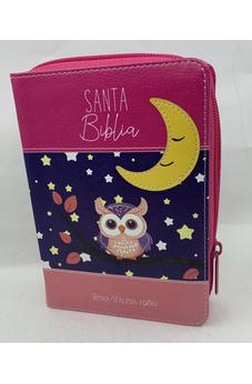 Biblia RVR 1960 Bolsillo Fucsia Lila Rosa Símil Piel con Cierre