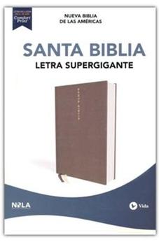 Biblia NBLA Letra Súper Gigante Tapa Dura Tela Gris Letra Roja