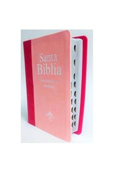 Biblia RVR 1960 Fuente de BendiciÃ³nes y Concordancia Pink y Rosa Canto Dorado Ãndice