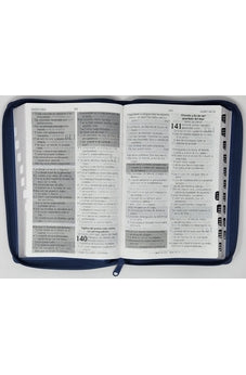 Biblia RVR 1960 de Promesas Letra Gigante Azul Triangulos Simil Piel con Índice con Cierre