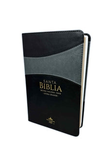 Image of Biblia RVR 1960 Letra Grande Tamaño Manual Símil Piel Duotone Negro Gris