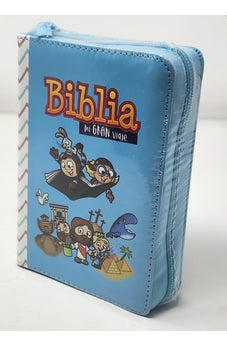 Image of Biblia RVR 1960 para Niños Mi Gran Viaje Azul Símil Piel con Cierre