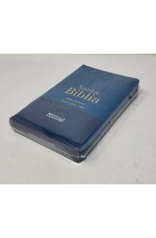 Image of Biblia RVR 1960 Letra Grande Tamaño Manual Azúl Acero con Cierre con Índice