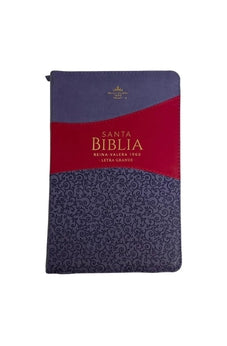 Image of Biblia RVR 1960 Letra Grande Tamaño Manual Símil Piel Duotone Lila Morado con Índice con Cierre