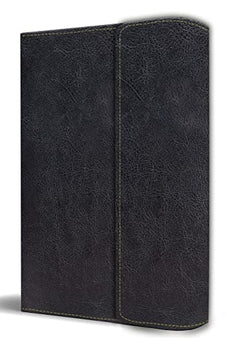 Biblia RVR 1960 Letra Grande Tamaño Manual Símil Piel Negro con Solapa y Imán