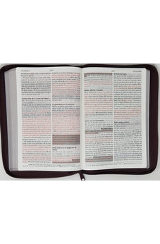 Biblia RVR 1960 de Promesas Letra Gigante Marron Líneas Simil Piel con Cierre