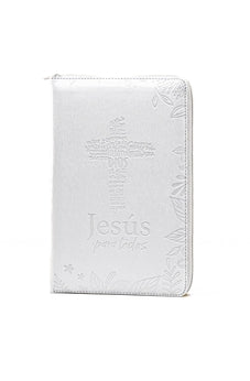 Biblia RVR 1960 Jesús para Todos Letra Grande Tamaño Manual Marfil Símil Piel con Índice y Cierre