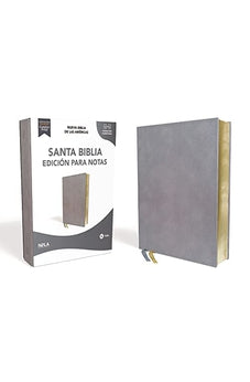 Biblia NBLA para Notas Piel Azul Pizarra Letra Roja