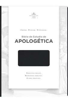 Biblia RVR 1960 de Estudio de Apologetica Negro Imitación Piel