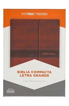 Biblia RVR 1960 Compacta Marron Símil Piel con Índice y Solapa con Iman