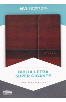 Biblia NVI Letra Súper Gigante Marron con Solapa y Iman con Cierre con Índice
