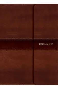 Image of Biblia NVI Letra Grande Tamaño Manual Marrón Símil Piel con Solapa con Imán
