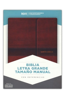 Image of Biblia NVI Letra Grande Tamaño Manual Marrón Símil Piel con Solapa con Imán