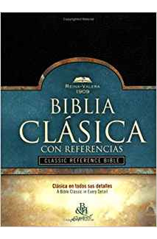 Biblia RVR 1909 Clásica con Referencia Negro Imitación Piel