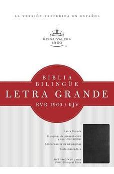 Biblia RVR 1960 KJV Bilingüe Letra Grande Negro Imitación Piel con Índice