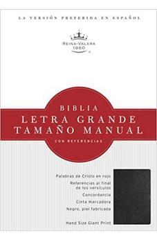Biblia RVR 1960 Letra Grande Tamaño Manual Negro Piel Fabricada
