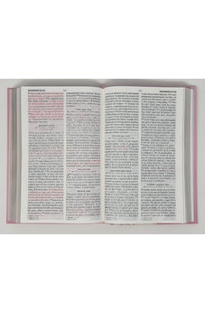 Image of Biblia RVR 1960 Letra Grande Tamaño Manual Tapa Flex Rosada Flores
