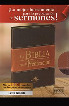 Biblia RVR 1960 Predicación Marrón Claro Oscuro con Índice
