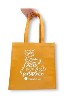 Image of Bolsa Tote Bag Naranja Todo Lo Puedo