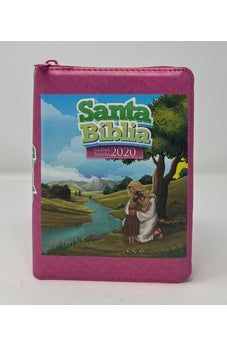 Image of Biblia RVR 2020 para Niñas Rosada Vinilo con Cierre