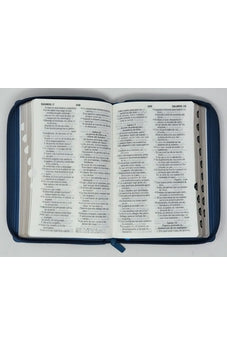 Image of Biblia RVR 1960 Letra Grande Tamaño Manual Azúl Acero con Cierre con Índice