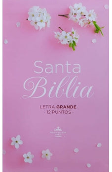 Image of Biblia RVR 1960 Letra Grande Tamaño Manual Tapa Flex Rosada Flores