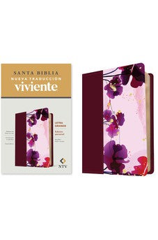 Image of Biblia NTV Letra Grande Tamaño Personal Jardín Morado Símil Piel